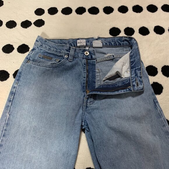 Vintage 90s Calvin Klein CK Jeans Mid Rise Straight Leg Faded Light Wash Denim - Picture 4 of 15